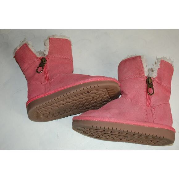 Koolaburra by UGG Youth Size 7 Aribel Short Pink Suede Faux Fur Round Toe - Picture 2 of 9